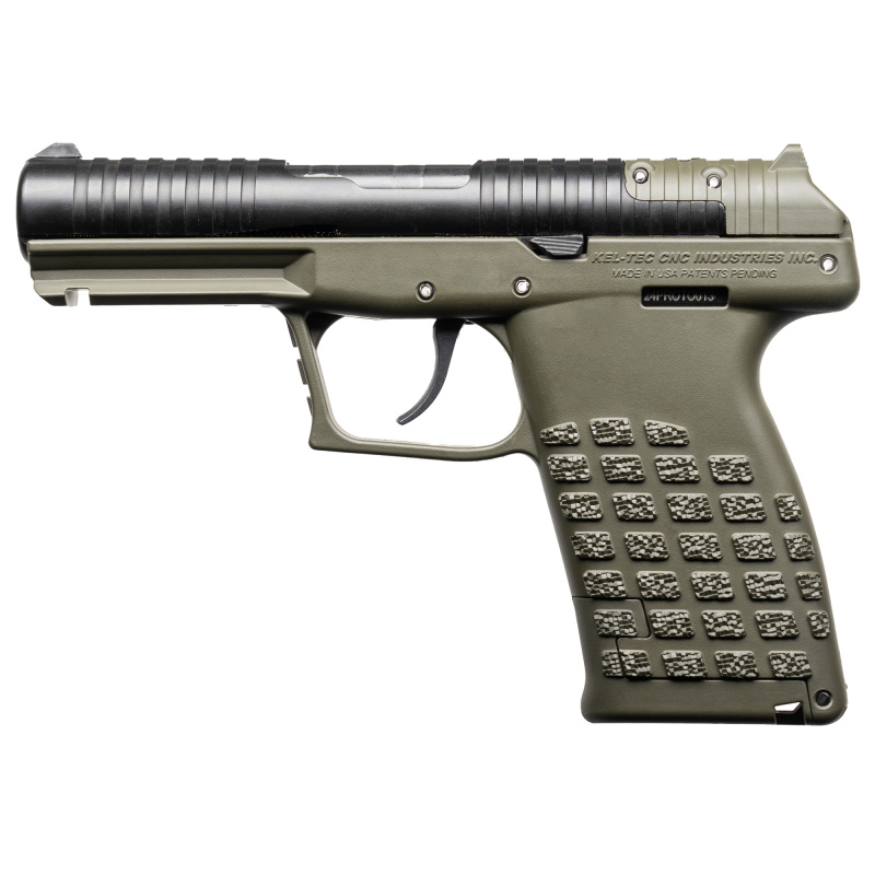 PR57, Striker Fired, Semi-automatic, Polymer Frame Pistol, Compact, 5.7X28MM, 4.6" Barrel, Matte Finish, Green Frame, Black Slide, Optics Ready, 3 Dot Sights, 20 Rounds, (2) 10 Round Stripper Clips, Includes Optic Plate PR57GRN