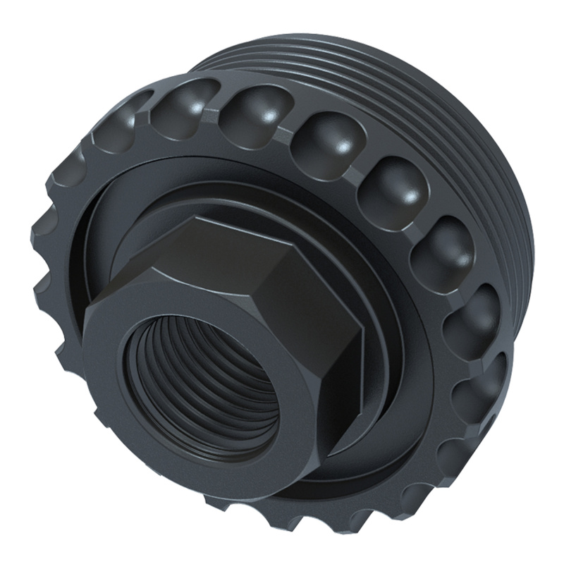 Adaptable Core, Titanium Direct Thread HUB Adapter, 1/2X28 Thread Pitch, QPD Finish, Black HUB-ADC-DT-556-TI