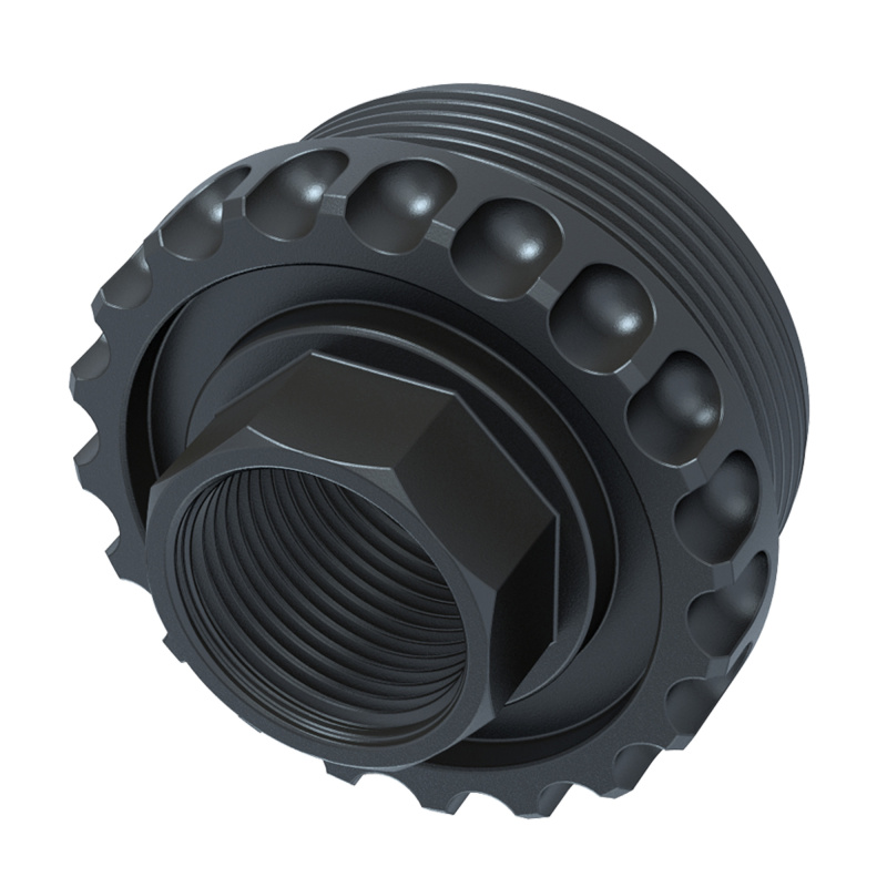 Adaptable Core, Titanium Direct Thread HUB Adapter, 5/8X24 Thread Pitch, QPD Finish, Black HUB-ADC-DT-762-TI