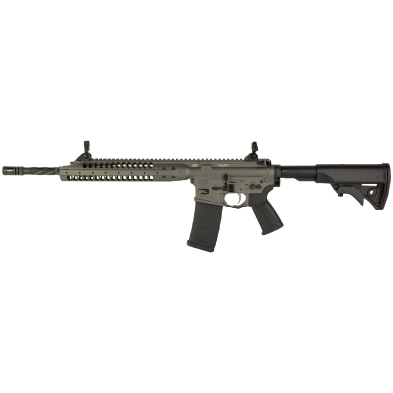 IC-A5 Rifle 5.56mm NATO 16.1 Inch Threaded Spiral Barrel 1/2x28 TPI 4-Prong Flash Hider Target Gray Finish LWRCI Adjustable Compact Stock Black Magpul MOE Grip 30 Round