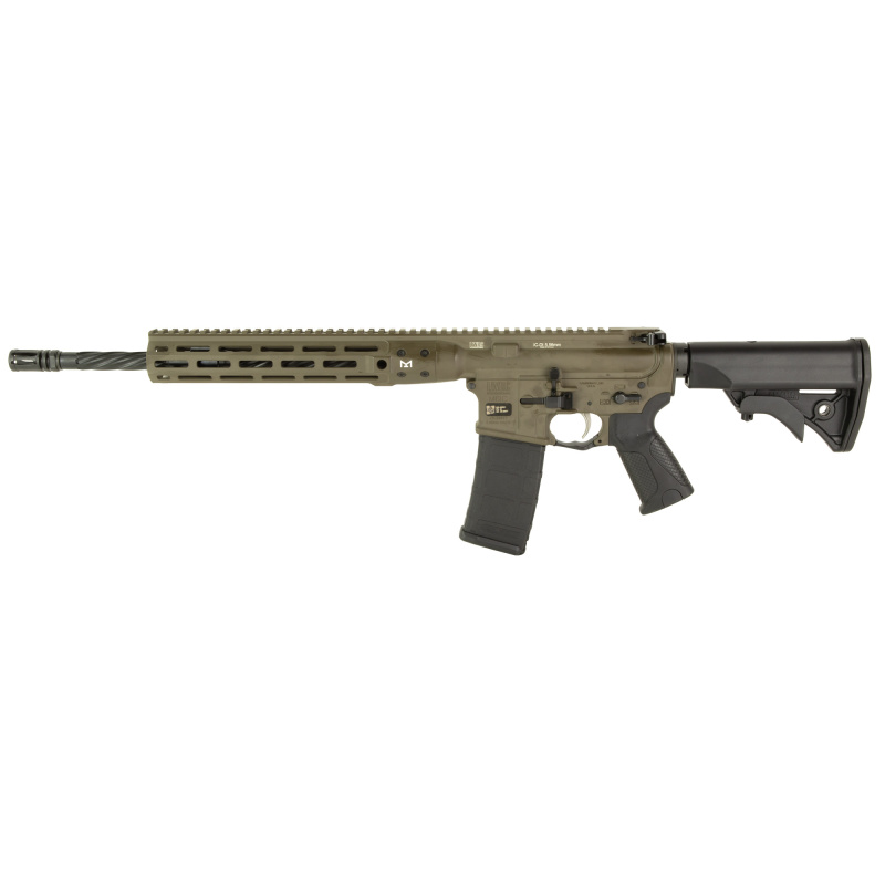 IC Direct Impingement, Semi-automatic Rifle, AR, 223 Remington/556NATO, 16.1" Cold Hammer Forged Spiral Fluted Barrel, Threaded 1/2x28, A2 Birdcage Flash Hider, Adjustable Stock, Free-Float M-LOK Rail, Patriot Brown, 30 Rounds, 1 Magazine, Ambidextrous I