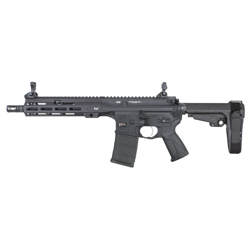 IC A5 Pistol, Semi-automatic, AR, 300 Blackout, 10.5" Barrel, Threaded 5/8X24, Anodized Finish, Black, SBA3 Pistol Brace, 30 Rounds, 1 Magazine ICMKIIP3B10SBA3
