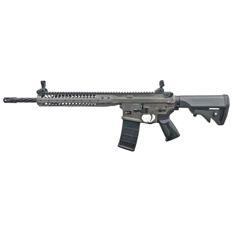 IC-SPR 5.56mm NATO 16.1 Inch Spiral Fluted Threaded Barrel Target Gray Finish Adjustable Stock MOE Grip 30 Round