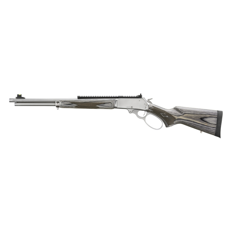 336 SBL Series, Lever Action Rifle, 30-30 Winchester, 19.1" Barrel, Threaded 5/8X24, Stainless Steel Finish, Silver, Picatinny  Optic Rail, Gray Laminate Stock, Fiber Optic Front Sight with a Tritium Ring, Ghost Ring Rear Sight, Crossbolt Safety, 6 Round