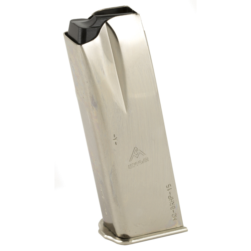 Magazine for Browning Hi-Power 9mm 15 Round Flush Fit Nickel