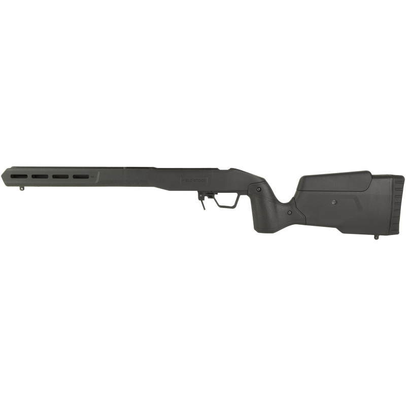 Field Stock, Rifle Chassis, 6061 Aluminum Core, Overmolded Polymer Body, AICS Magazine Compatible, Black, Fits Savage Short Action 105828-BLK