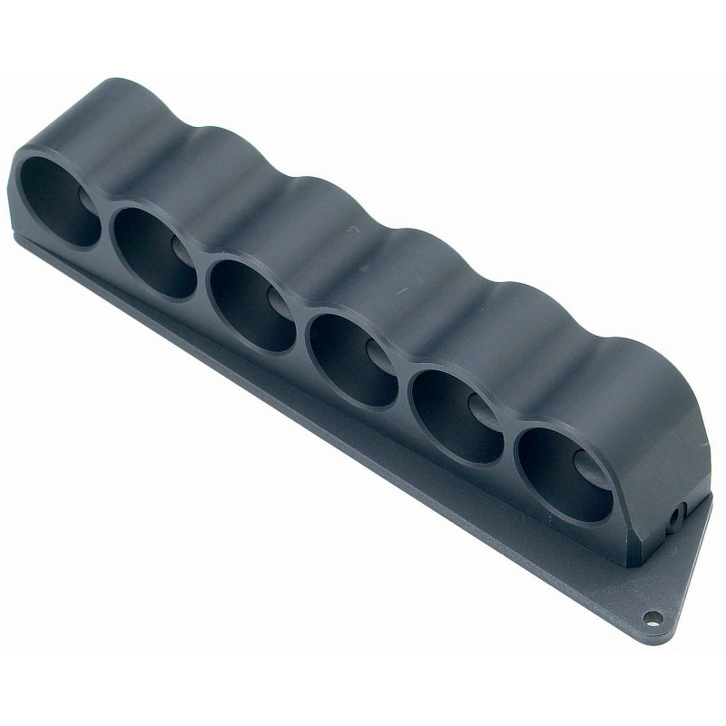 6-Shell Side Saddle, 12 Gauge, Rugged, Reliable On-gun Shotshell Carriers, Fits Mossberg 500, 590, Black 90390