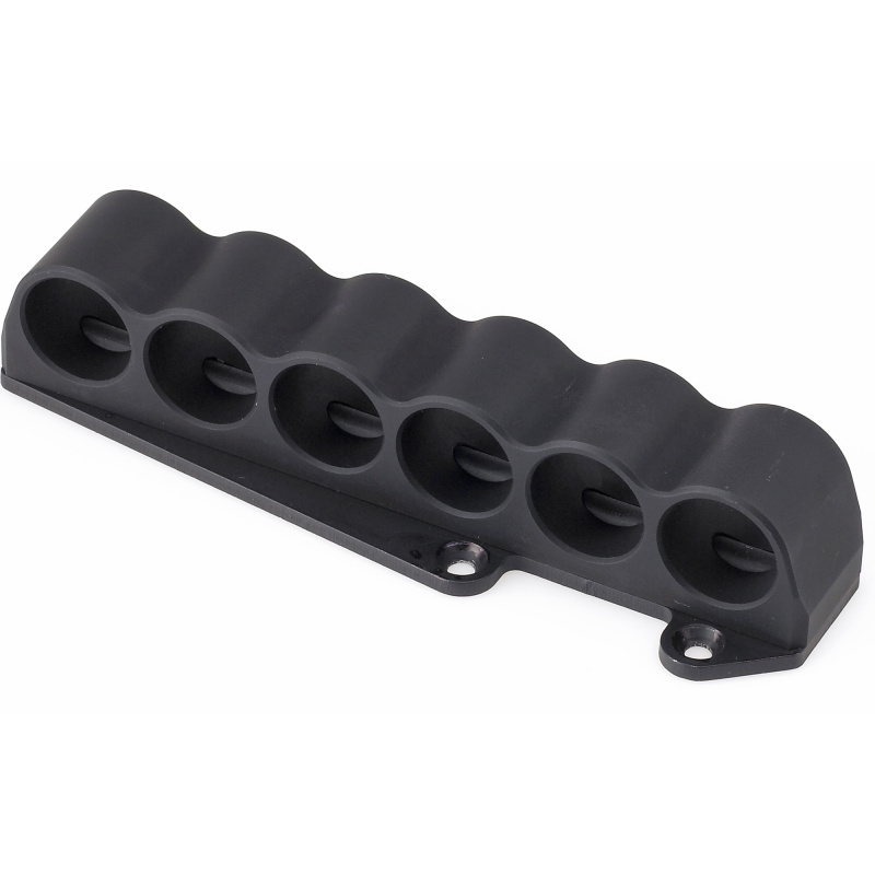 6-Shell Side Saddle, 12 Gauge, Fits Moss 930, On-gun shotshell carriers, Black Finish 93030