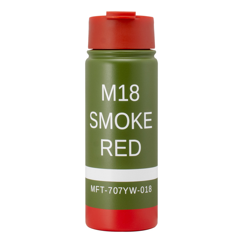 Mission First Tactical, M18 Red Smoke Drinkware, Flip-Top Tumbler, 16 oz, Green DM18R-16