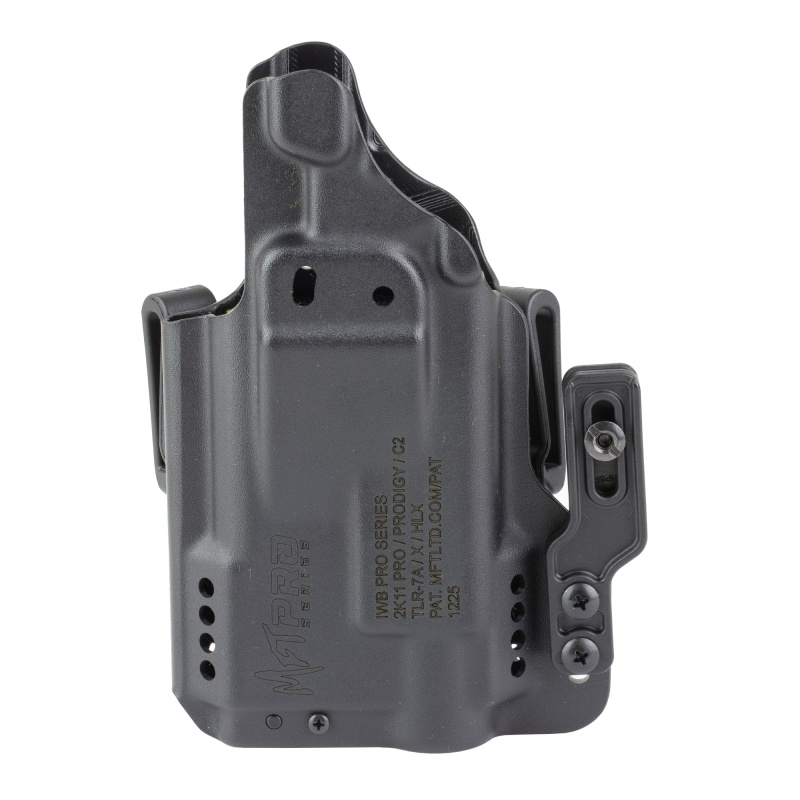 Pro Holster, Inside Waistband Holster, Fits 2011 4.25" with TLR7, Kydex, Black, Ambidextrous, Includes (2) Tuckable 1" Belt Clips and (1) 1" Belt Clip H5-211-4-WL-7