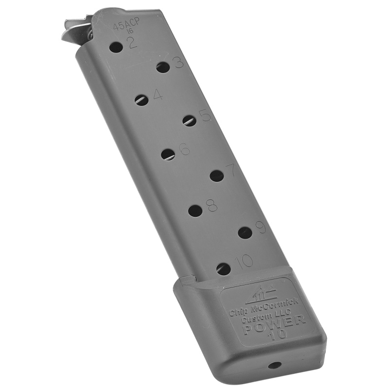Magazine, Power Mag, 45ACP, 10 Rounds, Fits 1911, Steel, Black M-PM-45FS10-B