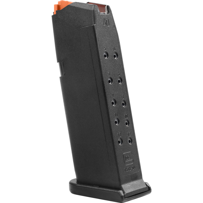 OEM Magazine, 40 S&W, 13 Rounds, Fits GLOCK 23, Cardboard Style Packaging, Black, Orange Follower, Gen5 65281
