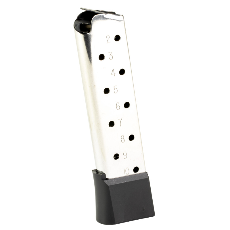 Magazine, 45 ACP, 10 Rounds, Fits 1911, Stainless Steel, Silver 1100167A