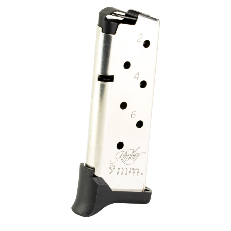 Magazine, 9mm, 7 Round, Fits Kimber Rapide Micro 9 Extended Finger Extension, Stainless 1200930A