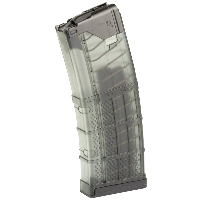 L5AWM GEN 2, .223 Remington/5.56 NATO, 10 Rounds, Fits AR Rifles, Steel/Polymer Hybrid, Translucent Finish, Smoke, 30 Round Body Style L5L-G2-10-30-SMK