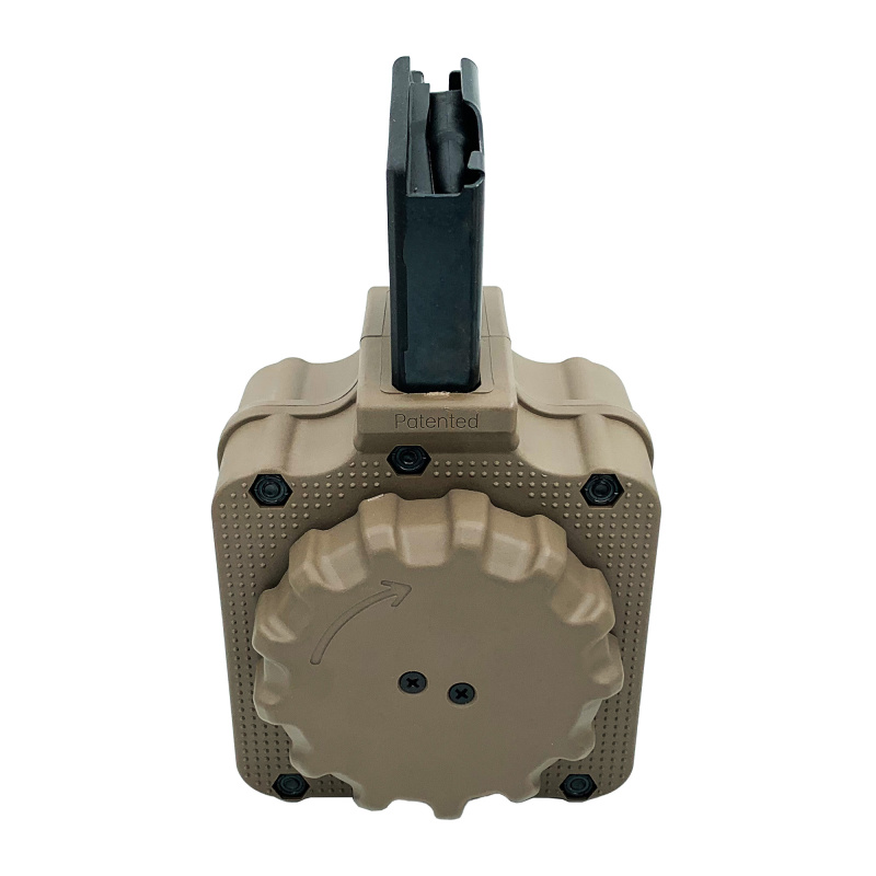 Magazine, Drum, 308 Winchester/762NATO, 50 Rounds, Fits FN SCAR17, Polymer Construction, Flat Dark Earth DRM-A41-FDE