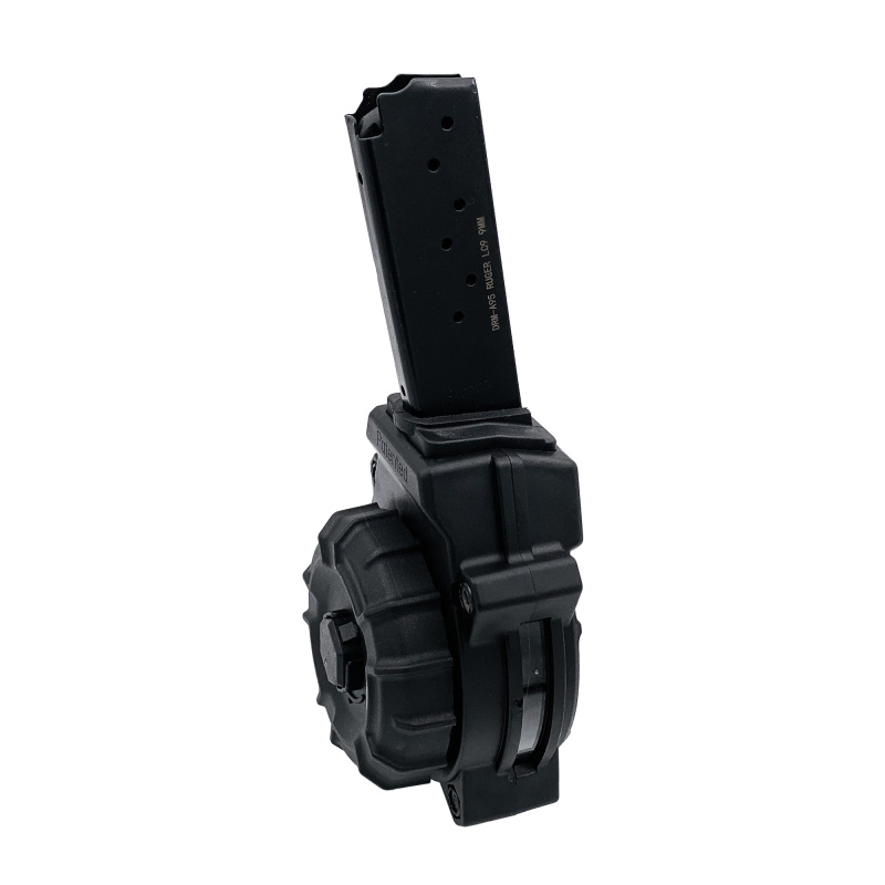 Magazine, Drum, 9MM, 30 Rounds, Fits Ruger LC9, Polymer Construction, Black DRM-A95