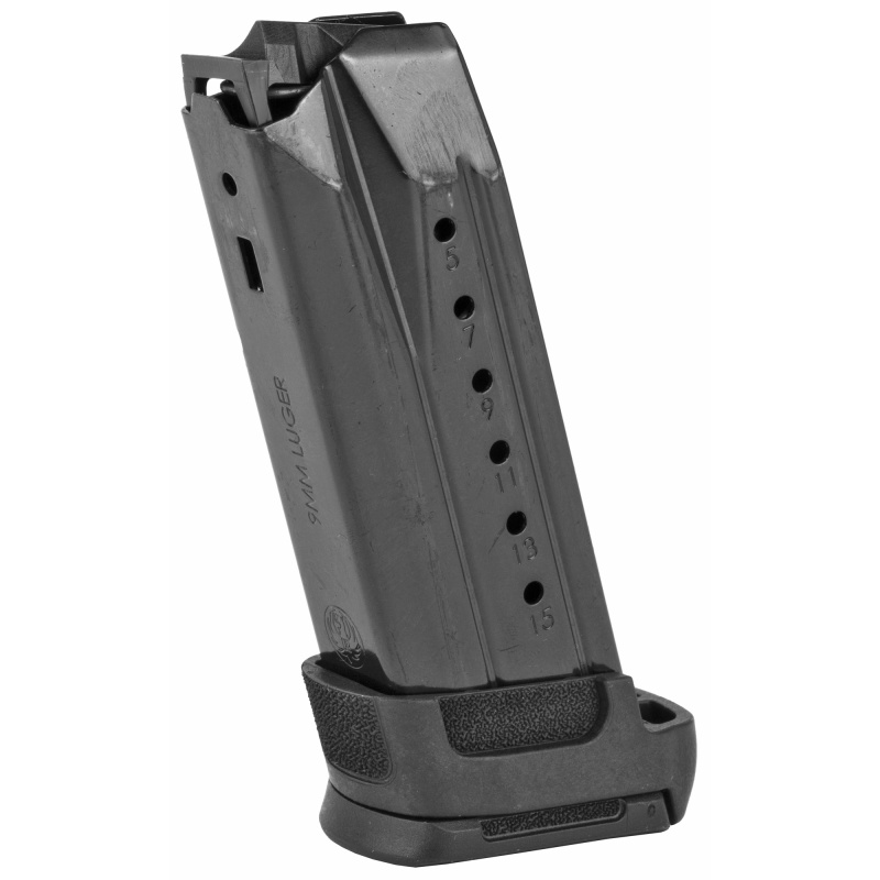 Magazine, 9MM, 15Rd, Black, Includes Sleeve Extension, Fits Ruger Security-9 90681