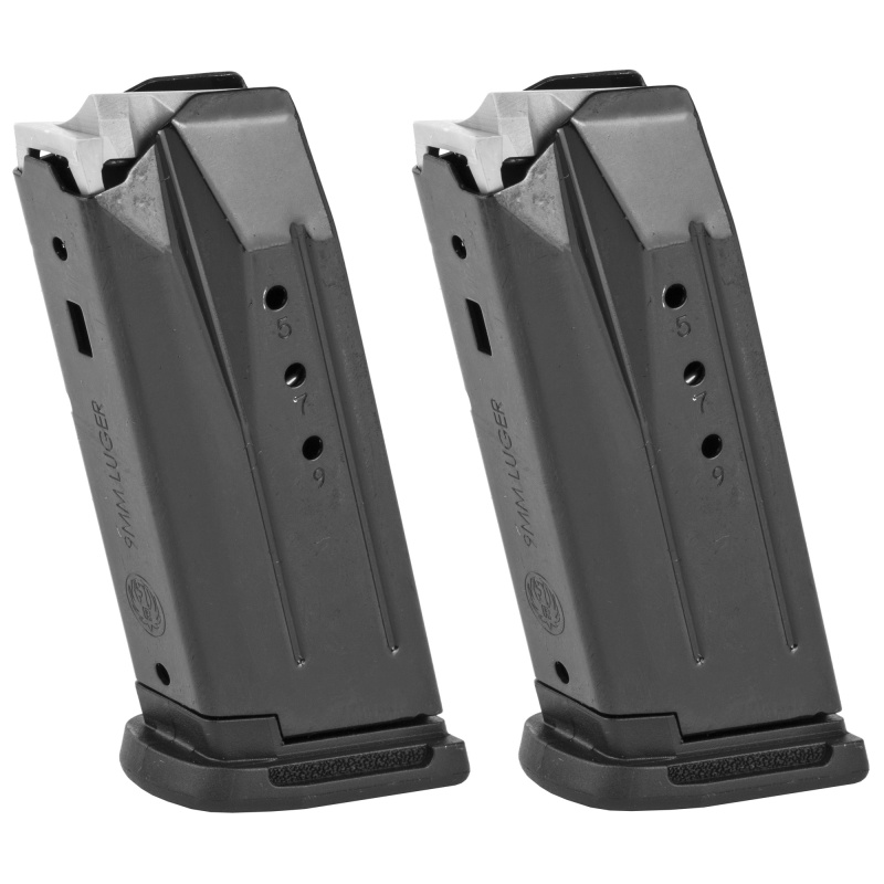 (2)Magazines, 9MM, 10Rd, Black, Fits Ruger Security-9 90686