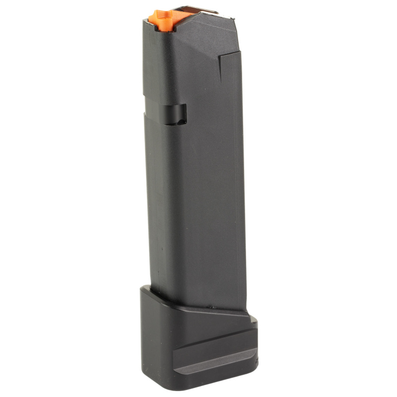 Extended Magazine, Glock 17 OEM, 9MM, 22 Rounds, Fits Glock 17, Aluminum Material, Anodized Finish, Black G17-ME-5INS-BLK