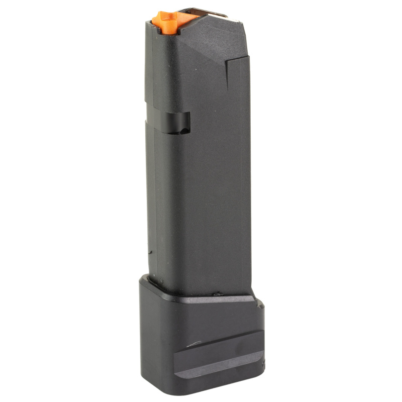 Extended Magazine, Glock 17 OEM, 9MM, 22 Rounds, Fits Glock 17, Aluminum Material, Anodized Finish, Black G19-ME-5INS-BLK