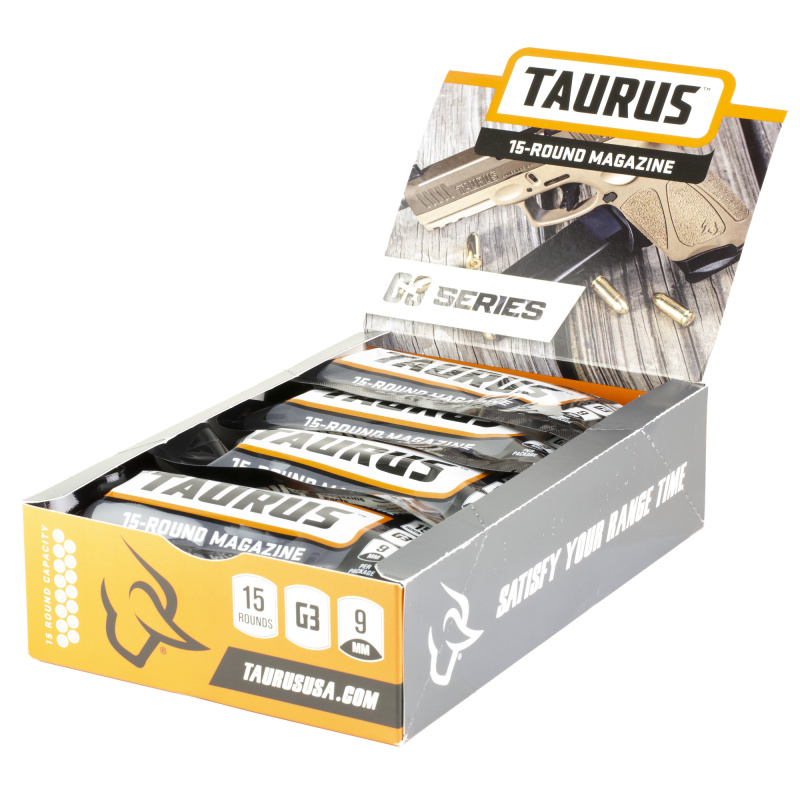 Magazine, 9MM, 15 Rounds, Fits Taurus G3, Black, 12 Pack 389-0009-01