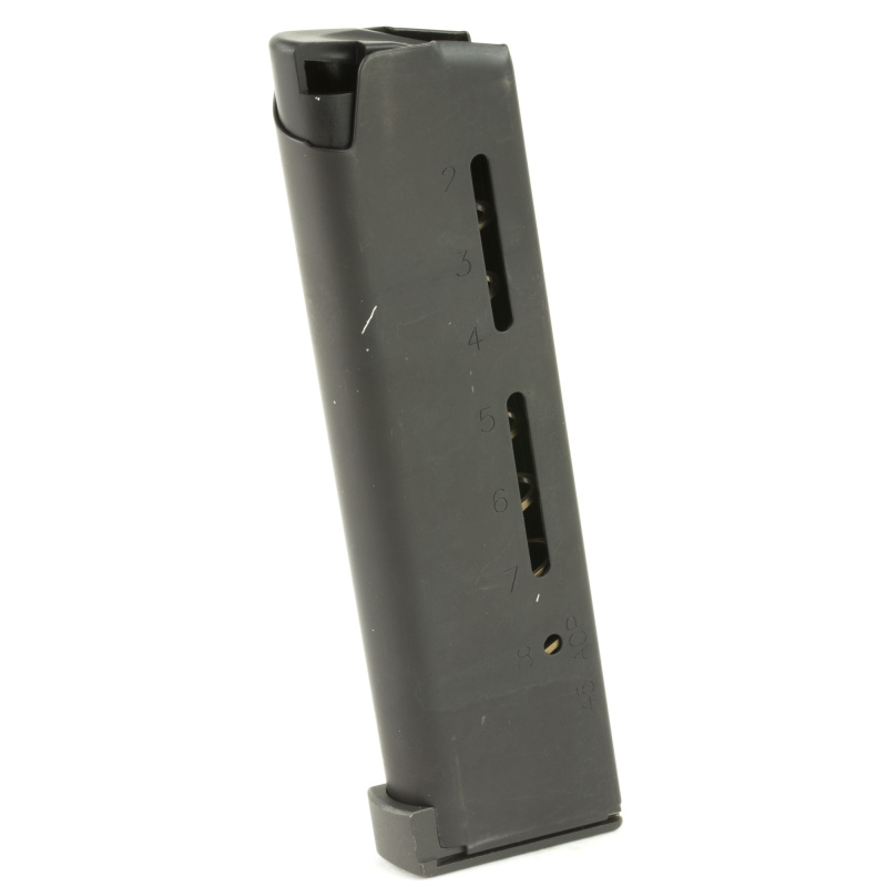 1911 Magazine | .45 ACP HD/+P, Full-Size, 8 Round, Elite Tactical, Lo-Profile Steel Base Pad, Black
