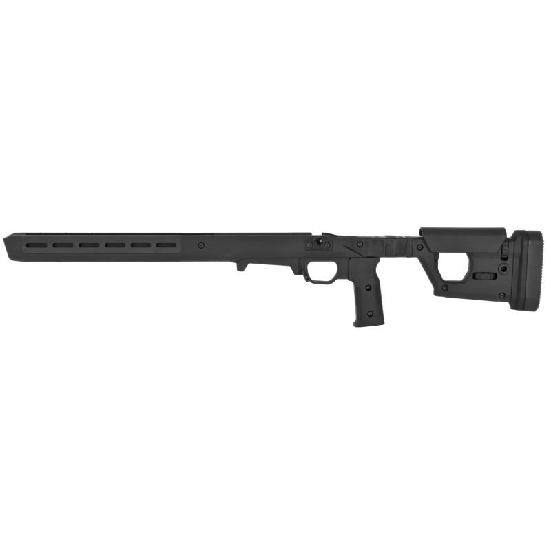 PRO 700L Stock, Fits Remington 700 Long Action, Billet Aluminum Construction Clad in Magpul Polymer, Fully Adjustable and Ambidextrous, Push Button Folding Stock, Fits Most Long Action AICS Pattern Magazines, Black Finish MAG1002-BLK