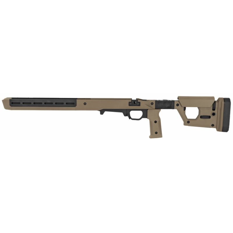 PRO 700L Stock, Fits Remington 700 Long Action, Billet Aluminum Construction Clad in Magpul Polymer, Fully Adjustable and Ambidextrous, Push Button Folding Stock, Fits Most Long Action AICS Pattern Magazines, Flat Dark Earth Finish MAG1002-FDE