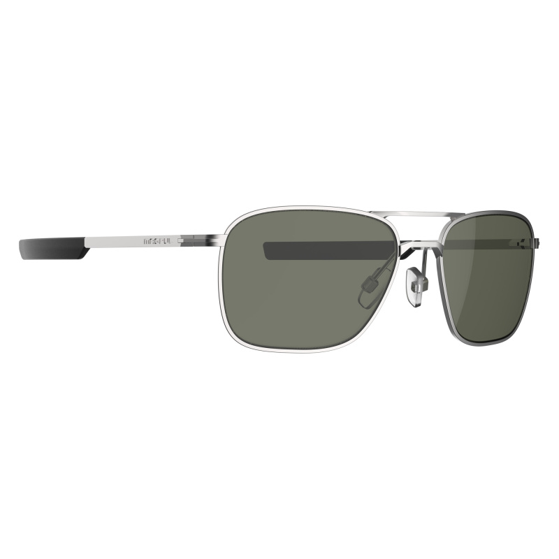 Santini Eyewear, Matte Silver Frame, Gray Green Polarized Lens MAG1026-1-042-1900