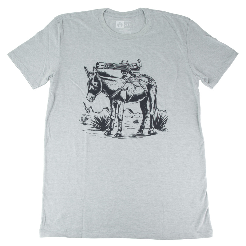 Burro, T-Shirt, 2X Large, Cotton Polyester Blend, Stone Gray Heather MAG1528-041-2XL