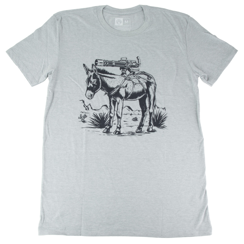 Burro, T-Shirt, Medium, Cotton Polyester Blend, Stone Gray Heather MAG1528-041-M