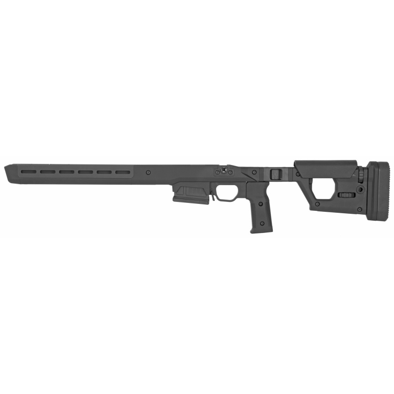 PRO 700 Fixed Stock, Fits Remington 700 Short Action, Billet Aluminum Construction Clad in Magpul Polymer, Ambidextrous, Fits Most AICS Pattern Magazines, Black Finish MAG997-BLK