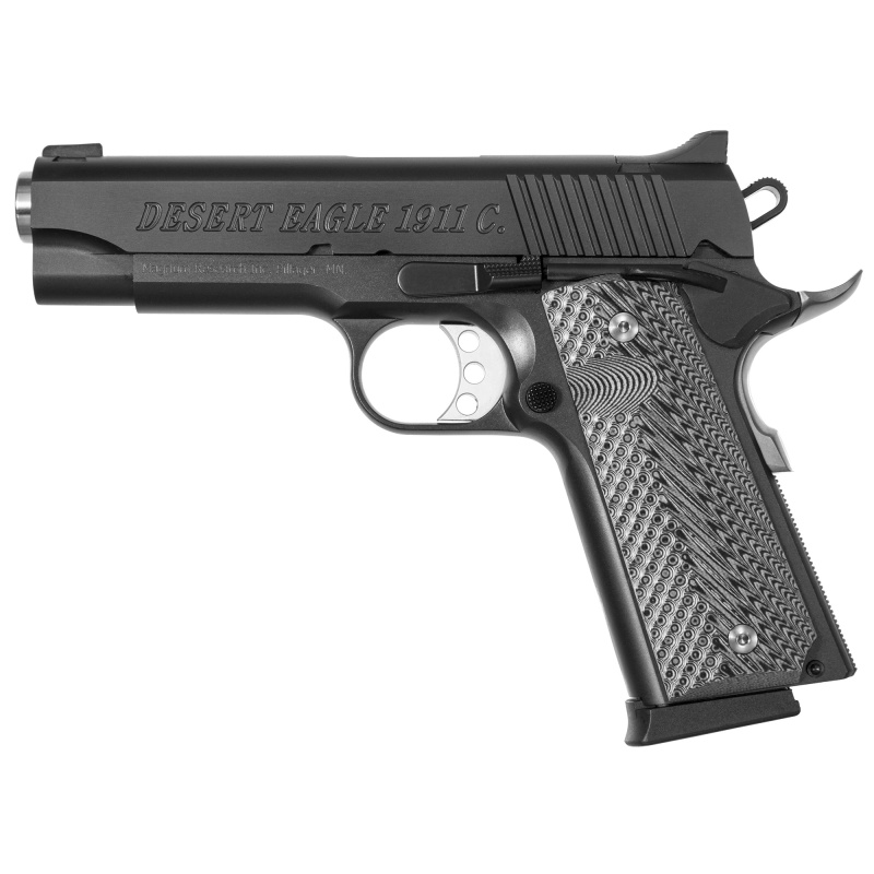 Desert Eagle 1911 C Model .45 ACP 4.3 Inch Barrel Black Finish Double Diamond Checkered Wood Grips 8 Round
