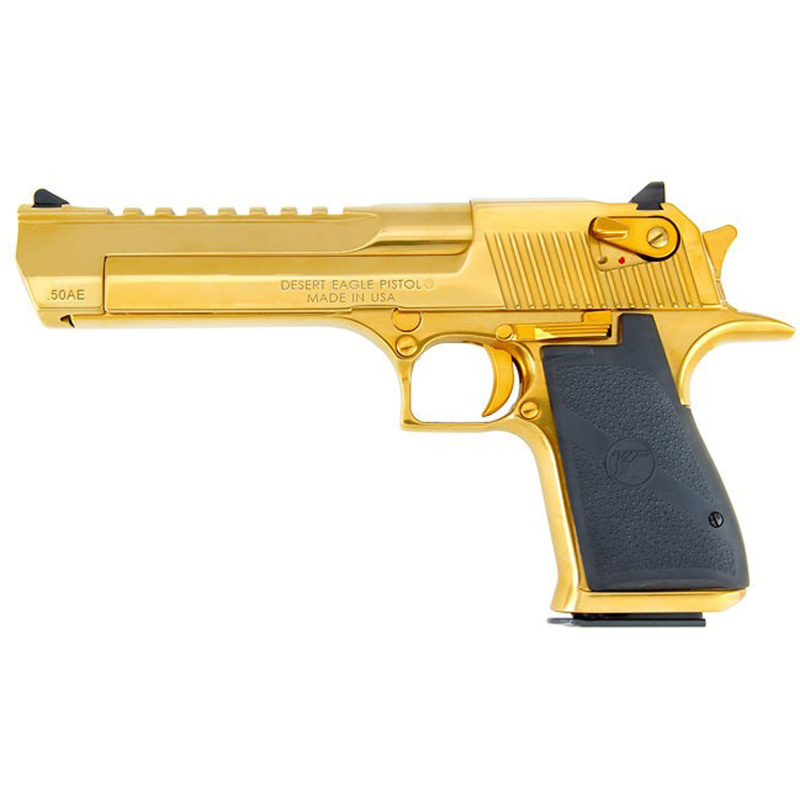 Desert Eagle MK19, Semi-automatic Pistol, 44 Mag, 6" Barrel, Steel Frame, Titanium/Gold Finish, Plastic Grips, 8Rd, 1 Magazine DE44TG