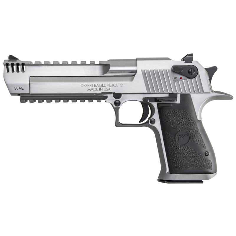 Desert Eagle Mark XIX Pistol |.50 AE 6 Inch Barrel, Stainless Steel, Muzzle Brake, Picatinny Rail, 7 Round Magazine