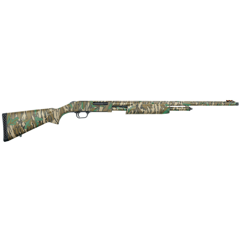 500 Turkey, Optic Ready, Pump Action, 410 Bore, 3" Chamber, 24" Vent Rib Barrel, Full Fixed Choke, Mossy Oak Greenleaf Finish, Synthetic Stock, Receiver Milled for Shield RMSc-Pattern Micro Dot Sights, Fiber Optic Front Sight, 5 Rounds 50107