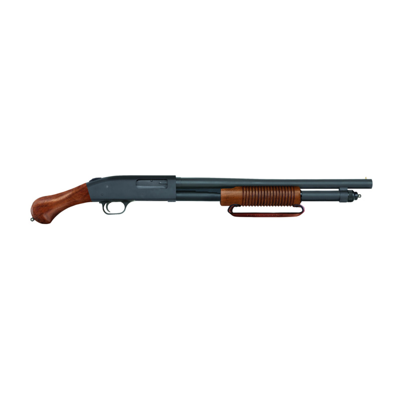 590 Nighstick, Pump Action Shotgun, 12 Gauge, 3" Chamber, 18.5" Barrel (30.75" Overall Length), Matte Finish, Black, 6 Round, Wood Forend and Birds Head Grip 50633