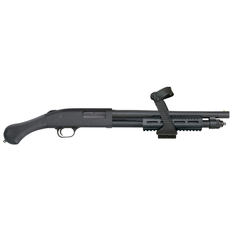 590 Shockwave, Pump Action, 12 Gauge Shotgun, Stand Off 14.375" Barrel, Matte Blued Finish, Synthetic Stock, Shockkwave Grip, M-LOK Forend w/Chainsaw Strapped Grip, Cylinder Bore Choke, 5Rd, Bead Sight 50647