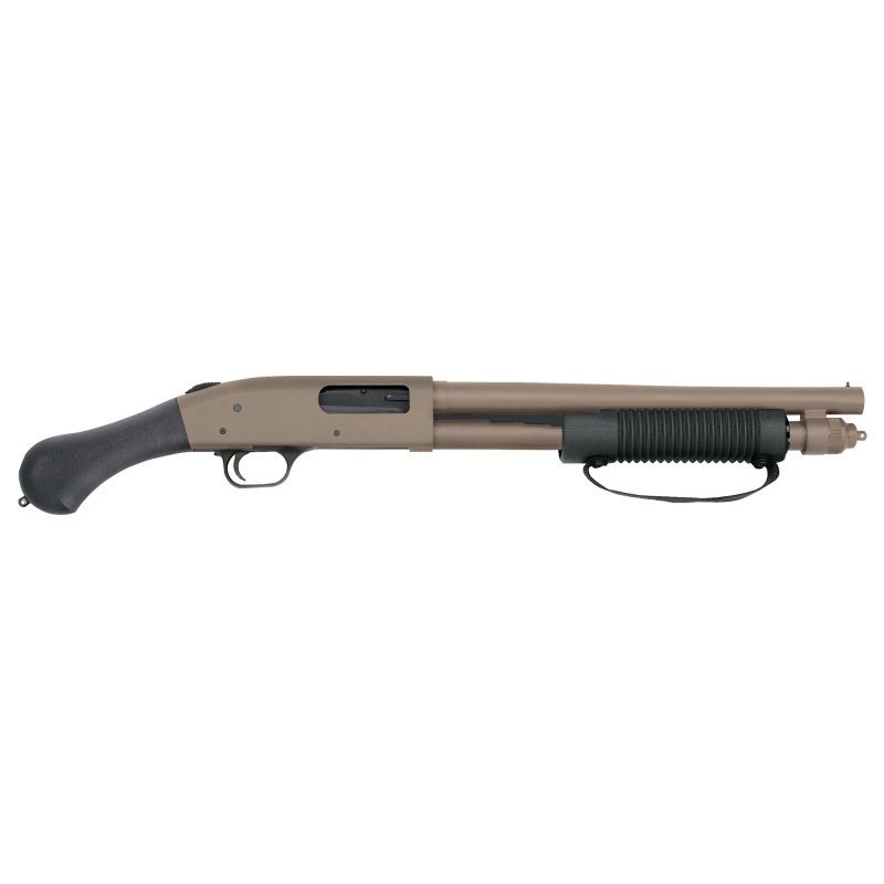 Model 590 Shockwave 12 Gauge 3 Inch Chamber 14.375 Inch Heavy Walled Barrel Cerakote Flat Dark Earth Finish Raptor Pistol Grip Front Bead Sight 6 Round