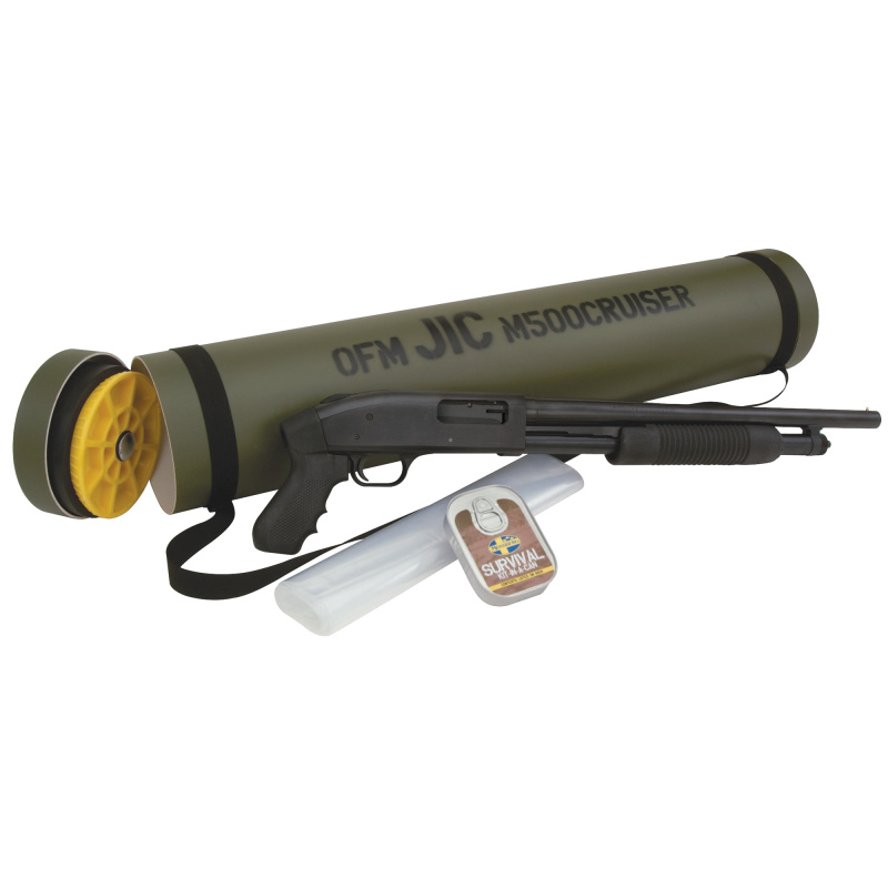 Just In Case Model 500 Cruiser 12 Gauge 18.5 Inch Barrel Blue Finish 3 Inch Chamber With Survival Kit All In A Waterproof Carrying Tube 5 Round
