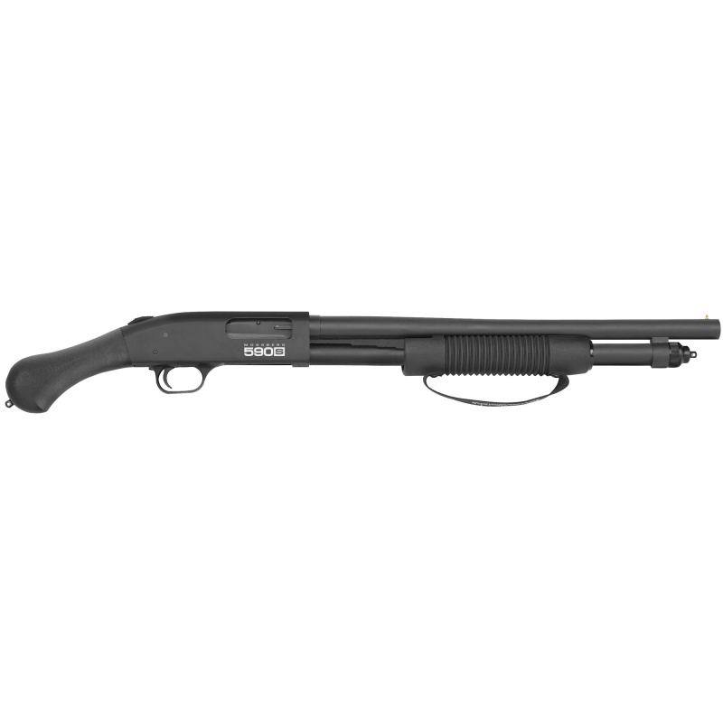 590S, Shockwave, Pump Action, 12 Gauge, 3" Chamber, 18.5" Barrel, Matte Blued Finish, Shockwave Grip, Bead Sight, 9 Rounds, CA Approved, Cycles 1.75", 2.75", or 3" Shells 51600