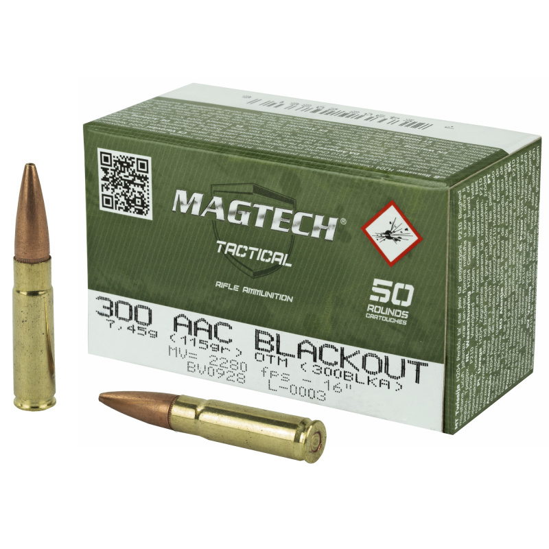 First Defense, 300 Blackout, 115 Grain, Hollow Point Flat Base, 50 Round Box 300BLKA