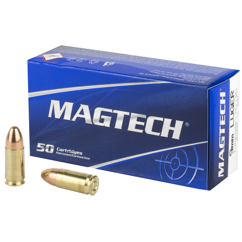 9mm Luger 115gr FMJ, 50 Round Box