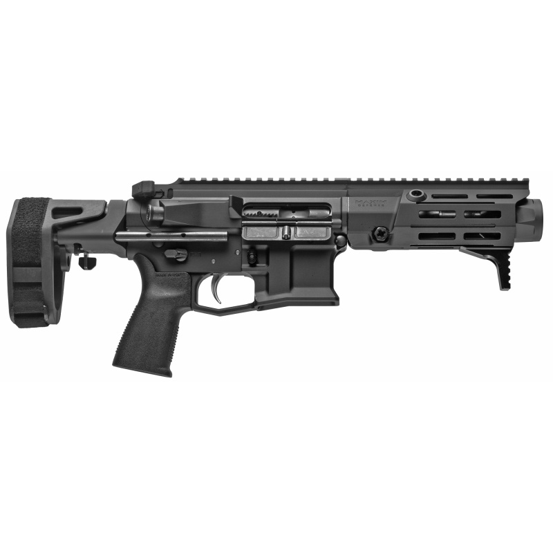 PDX, Semi-automatic Pistol, AR, 300 Blackout, 5.5" Barrel, SCW Pistol Brace, Anodized Finish, Black, M-LOK Compatible Handguard, HATEBRAKE Muzzle Brake, ALG Combat Trigger, Manual Safety, 20 Rounds, 1 Magazine MXM-47823