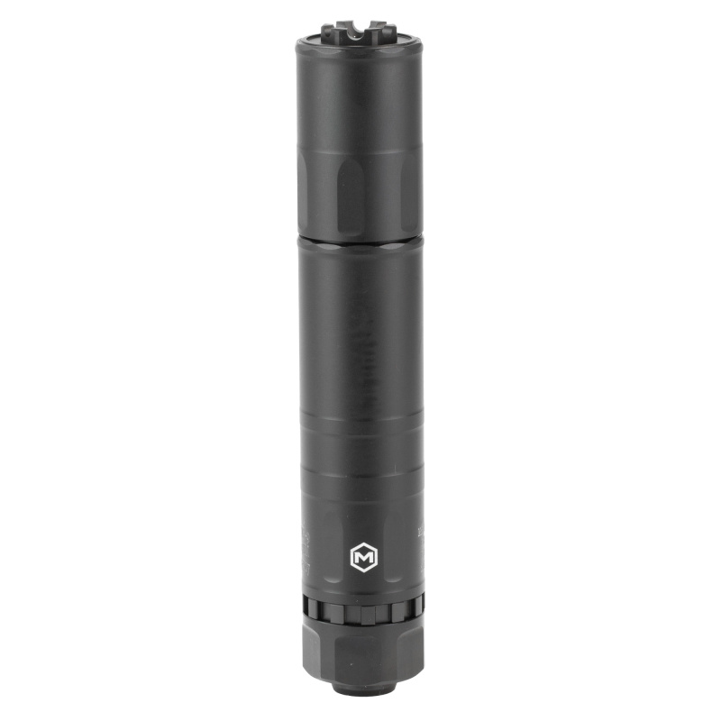 MS-9, Suppressor, 9MM, Stainless Steel and Aluminum Construction, DLC and Cerakote Finish, Black, Includes 1/2-28 Piston MXM-48217