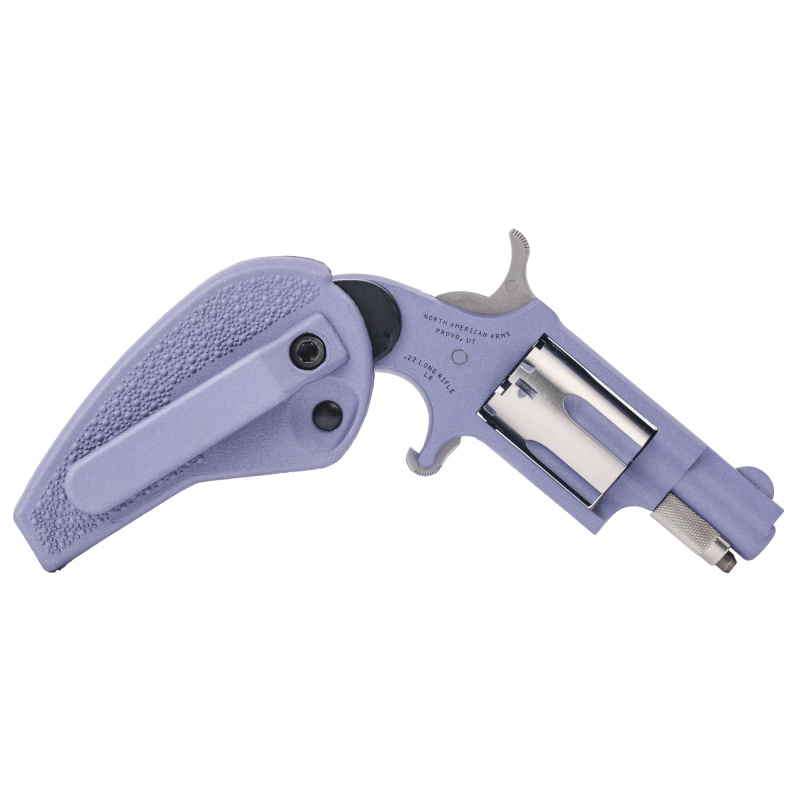 Orchid, Single Action, Revolver, Small Frame, 22LR, 1.125" Barrel, Cerakote Finish, Orchid, Folding Holster Grip, Half-Moon Sight, Safety Notch, 5 Rounds NAA-22LR-OC-HG