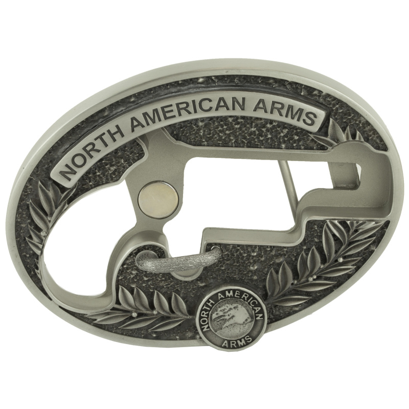 Long Rifle Oval Ornate Belt Buckle, For 1 1/8 Long Rifle only, Secure Clip Release, Fits Belts 1" to 1 1/2" Wide BBO-L