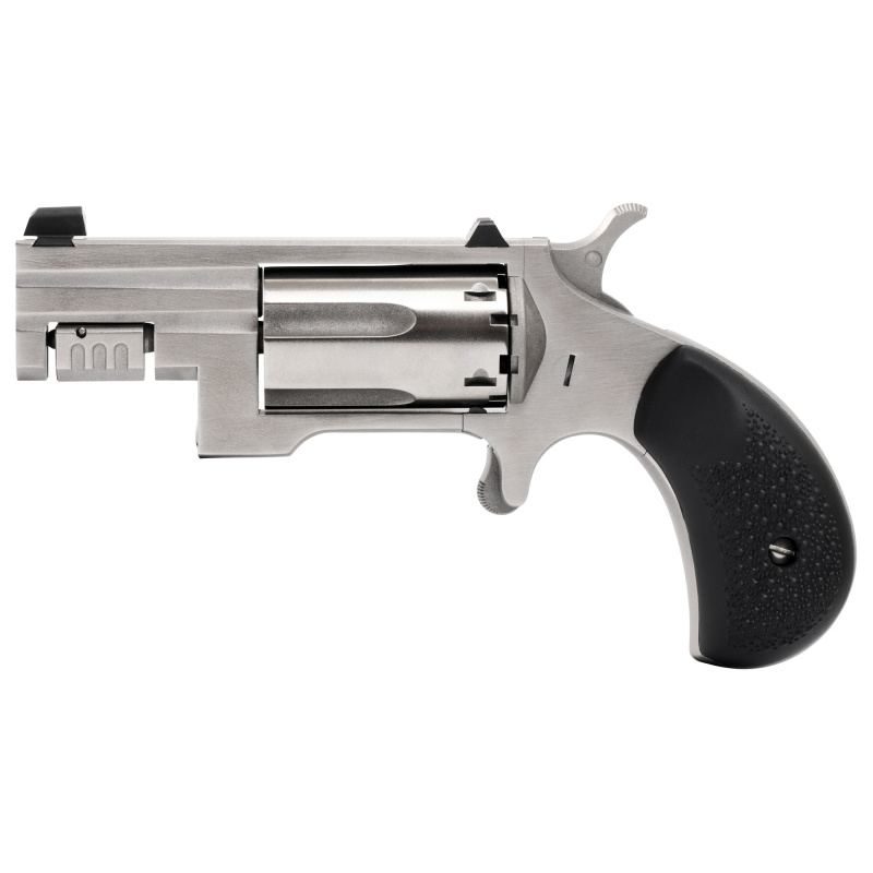 Sentinel, Single Action, Revolver, 22 WMR, 1.625" Barrel, Matte Finish, Silver, Rubber Grips, XS White Dot, 5 Rounds NAA-SNT