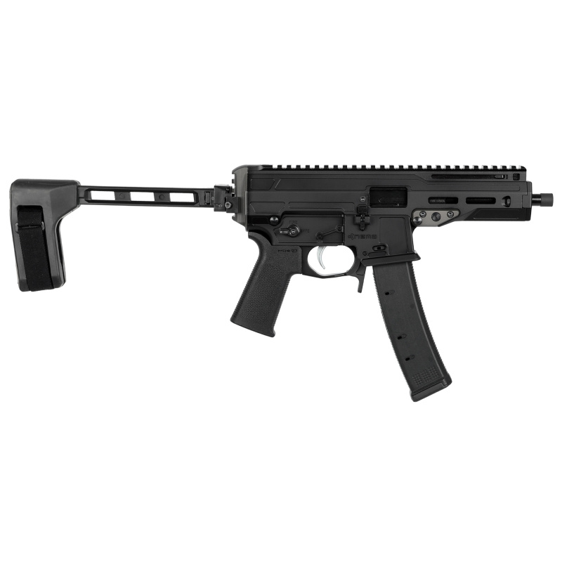Mongoose, Semi-automatic, 9MM, Pistol Caliber Carbine, 5.8" Barrel, 1:10 Twist, Threaded 1/2X28, Anodized Finish, Black, M-LOK Rail, SB Tactical FS1913 Brace, 35 Rounds, 1 Magazine, Includes Soft Range Bag MNG-9MM-CTB